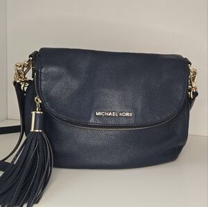 Michael Kors Navy Leather Crossbody Bag
